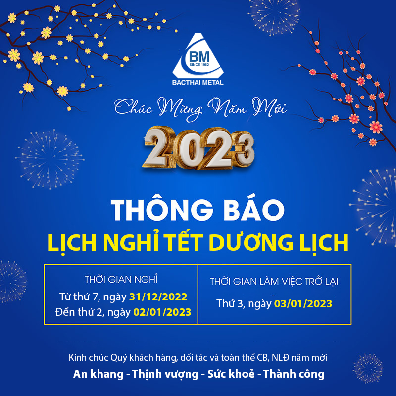 THÔNG BÁO NGHỈ TẾT DƯƠNG LỊCH 2023